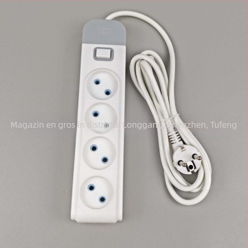 Tuo feng prelungitor european cu întrerupător și port USB, 10A, 1500W