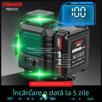 Nivel laser cu 12 linii, auto-nivelant, exterior, montaj pe perete, laser infraroșu