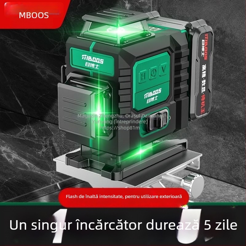 Nivel laser cu 12 linii, auto-nivelant, exterior, montaj pe perete, laser infraroșu