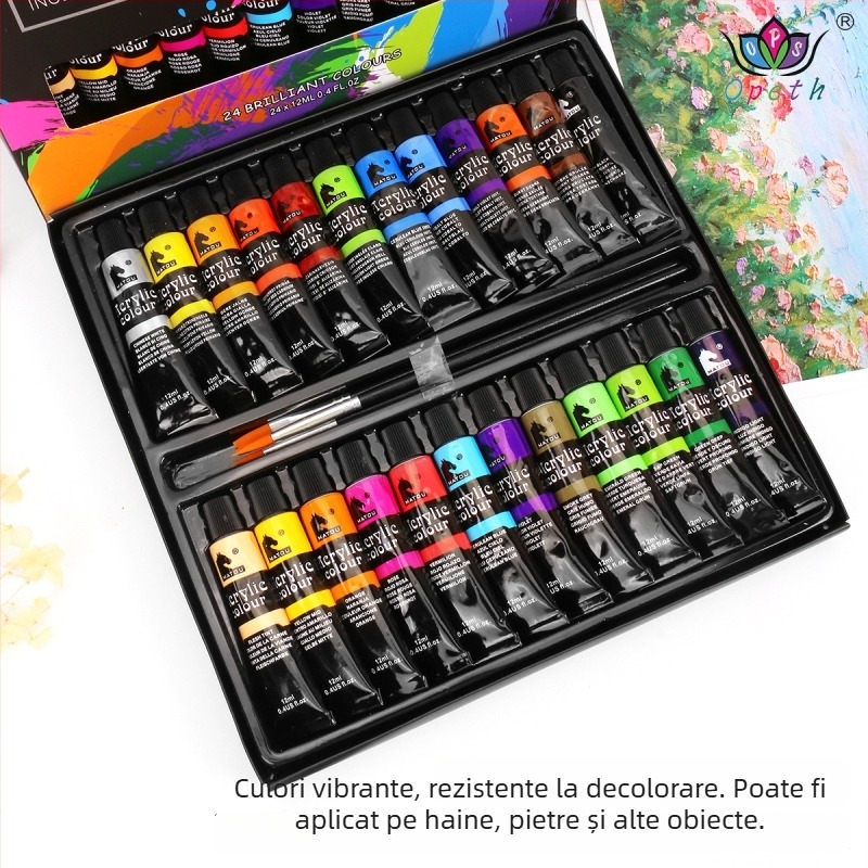 Set pigmenți acrilici și gouache Obes, ambalaj din plastic, pentru pictură