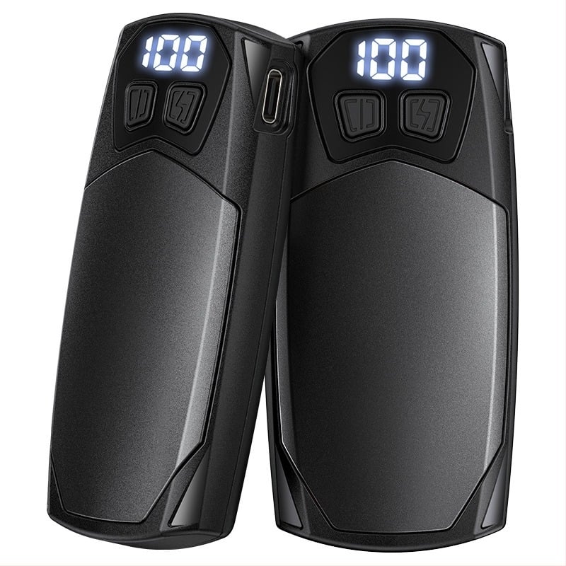 Încălzitor de mâini cu cataramă, model Aoyun Aoy-818, baterie Li-Poly încorporată 2000-4000 mAh, autonomie 8-12 ore, disipare a căldurii prin folie de aluminiu