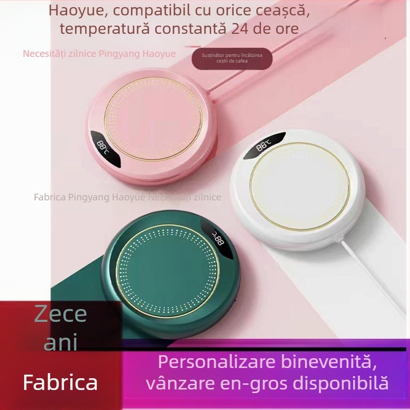 Bază de încălzire pentru cană cu temperatură reglabilă (temperatură constantă, alimentare la priză, control mecanic, oprire automată, formă rotundă, carcasă din plastic)