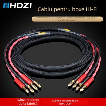 Cablu difuzor HiFi – placat cu aur, nucleu din cupru fără oxigen, cupru pur, pentru conectări la amplificator și difuzoare, CCC certificare