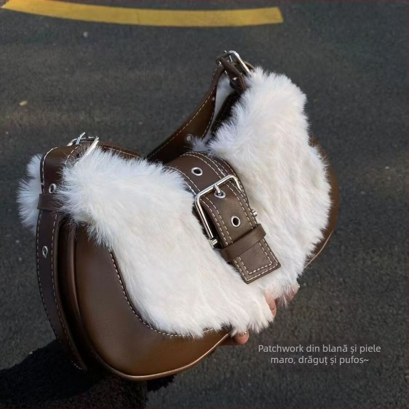 Geantă crossbody din PU, curea simplă, închidere cu fermoar, buzunar pentru telefon, stil urban