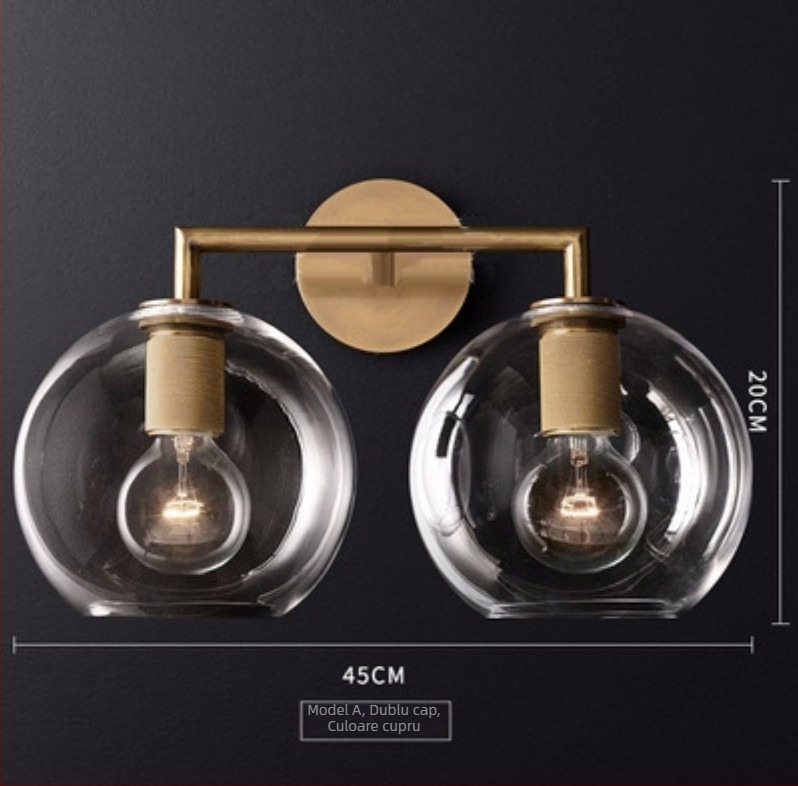 Lampa de perete din fier, abajur din fier, sursă de lumină: incandescentă, tensiune ≤36V