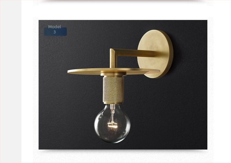 Lampa de perete din fier, abajur din fier, sursă de lumină: incandescentă, tensiune ≤36V