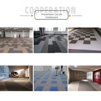 Covor de birou din PVC, pătrat, covor de podea cusut cu mașina, fibre de polipropilenă 51–60%