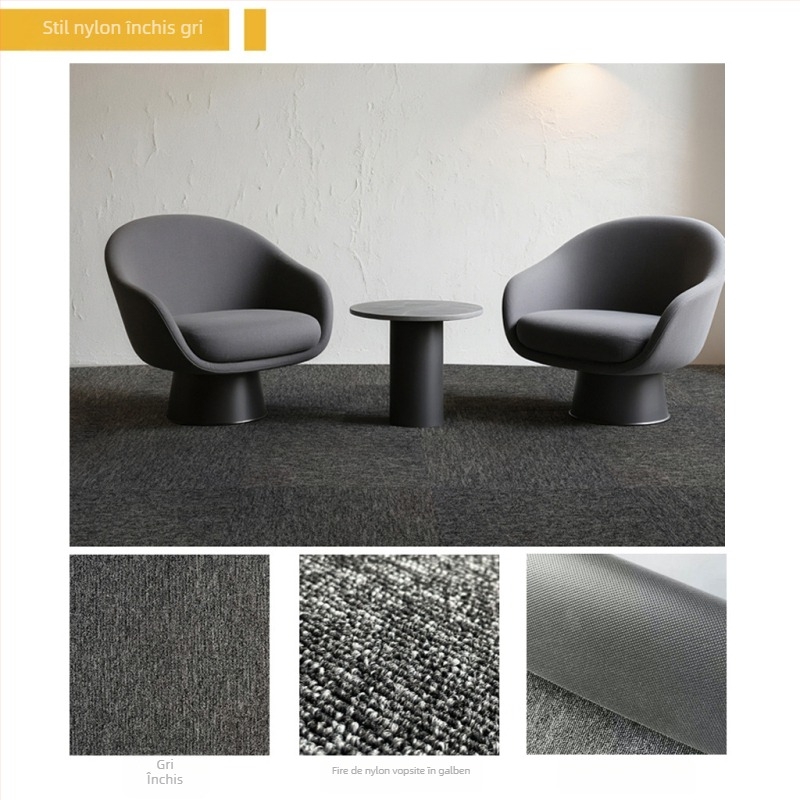 Covor de birou din PVC, pătrat, covor de podea cusut cu mașina, fibre de polipropilenă 51–60%