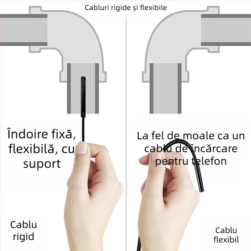 Endoscop Android Type-C HD – Sondă vizuală etanșă pentru aer condiționat, reparații auto și țevi industriale, Model HK-5.5-T