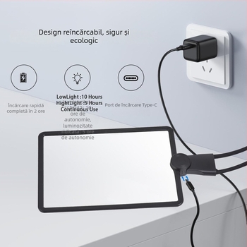 Sonke 8039-5 Lupa cu LED-uri 50, reîncărcabilă, pătrată, pentru utilizare manuală, pe birou sau la gât – citire HD