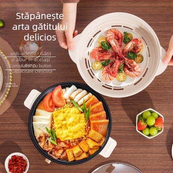 Fu xiaoguo Model F Oală all-in-one pentru abur, prăjit și grătar, cu vas interior antiaderent