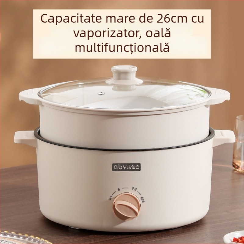 Fu xiaoguo Model F Oală all-in-one pentru abur, prăjit și grătar, cu vas interior antiaderent