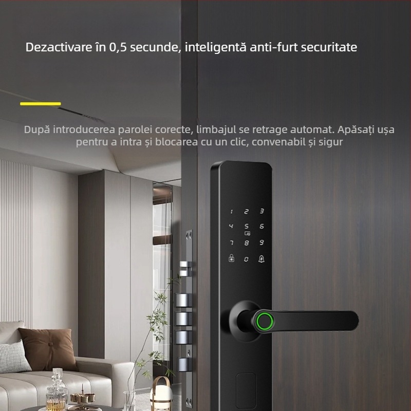 Nh3-5 Încuietoare inteligentă pentru ușă cu amprentă – 100 de amprente stocate, 3.000.000 de deblocări, scanare <0,3 s, rată de recunoaștere falsă 0,00001