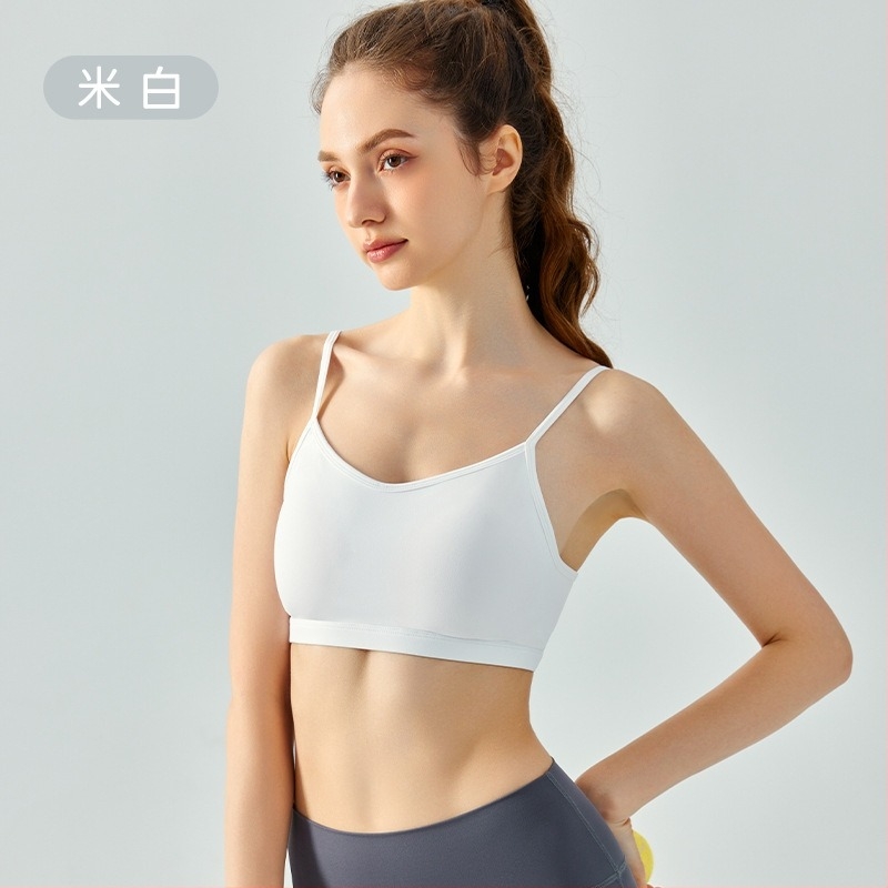 Bustier sportiv pentru femei pentru yoga, croială slim, design cu spate frumos, cupă fixă, bretele reglabile, căptușit, 80% nylon, 20% spandex