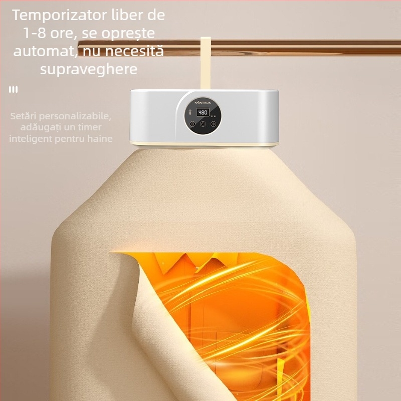 Jinzheng 021 Uscător mecanic de haine, pliabil și portabil, Alimentare USB/AC, 220V, 36W, Temporizator peste 8 ore