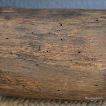 Suport pentru pixuri din lemn, rotund, model T096, decor retro pentru birou acasă, cadou pentru mutare și Crăciun.