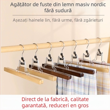 Clip din lemn pentru fuste și pantaloni, antiderapant, anti-crep, personalizabil