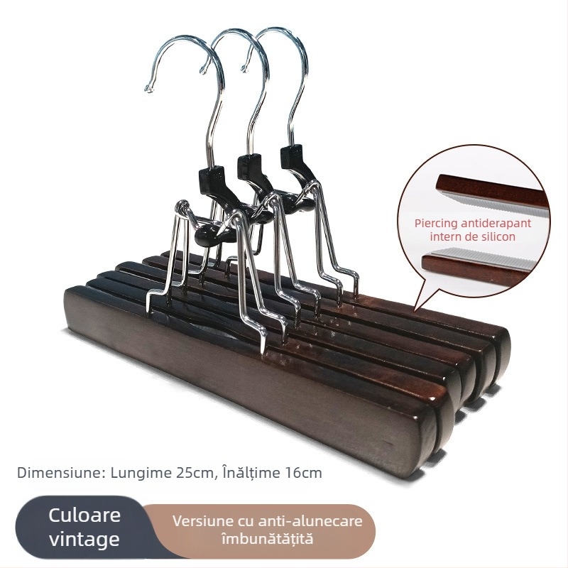 Clip din lemn pentru fuste și pantaloni, antiderapant, anti-crep, personalizabil