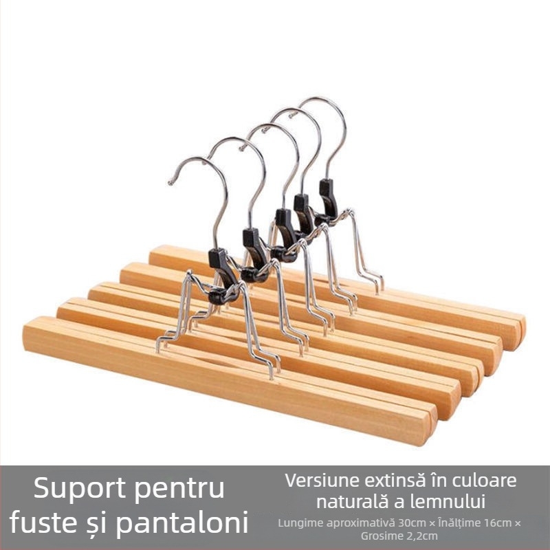 Clip din lemn pentru fuste și pantaloni, antiderapant, anti-crep, personalizabil