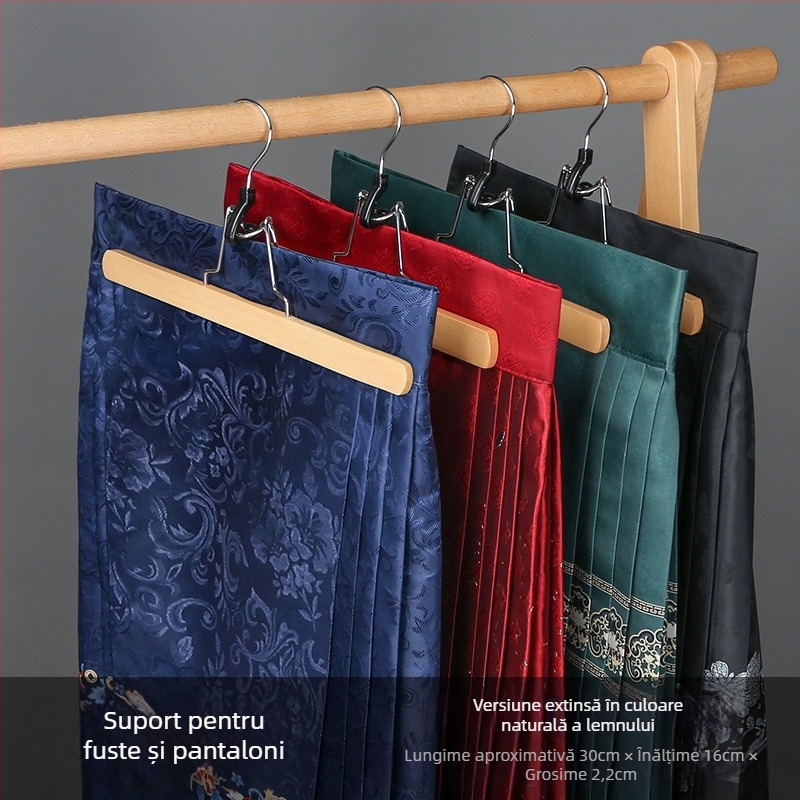 Clip din lemn pentru fuste și pantaloni, antiderapant, anti-crep, personalizabil