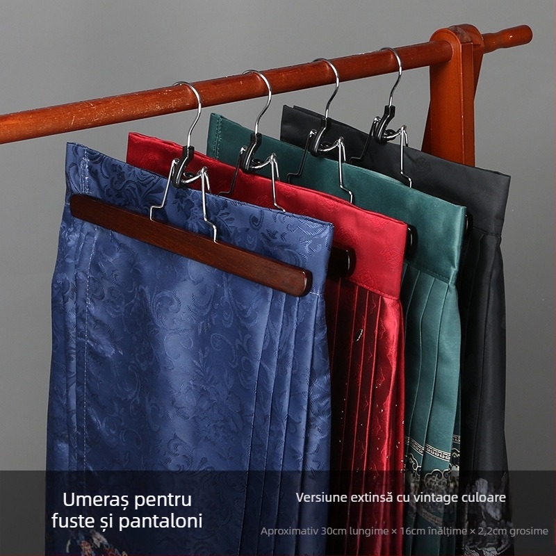 Clip din lemn pentru fuste și pantaloni, antiderapant, anti-crep, personalizabil