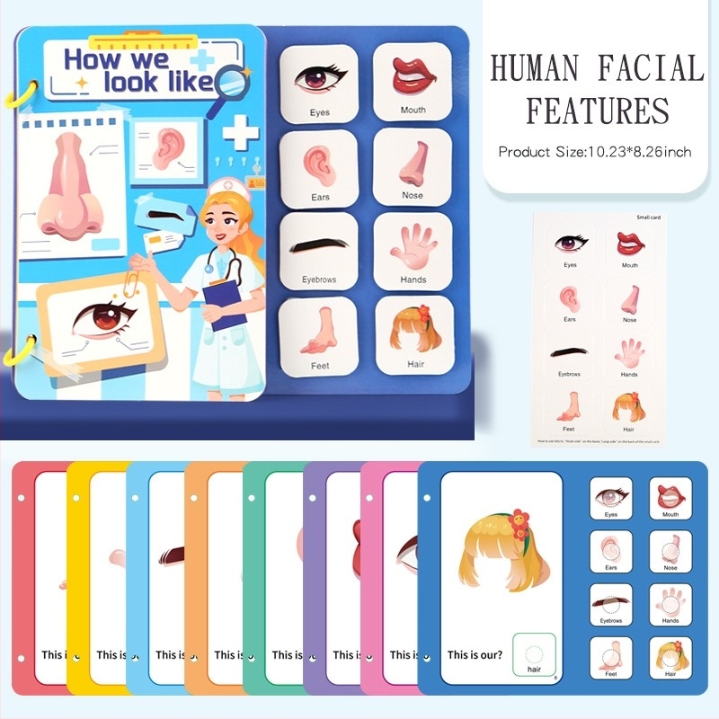 Carte silențioasă inspirată de Montessori cu pagini detașabile, jucărie educațională din hârtie DIY pentru copii 3–6 ani, personalizabilă