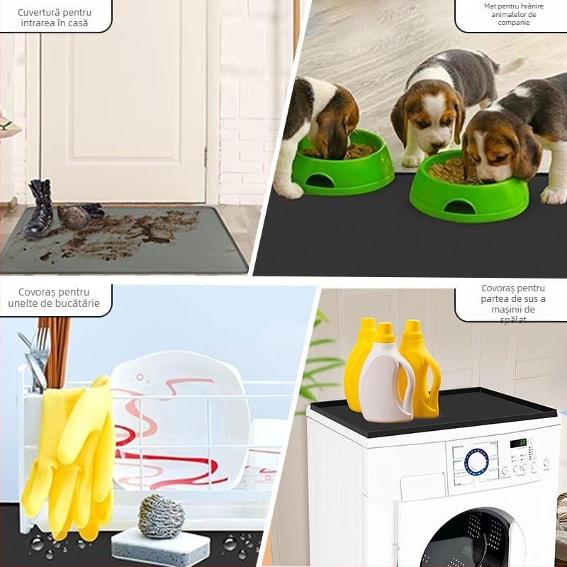 Padă superioară din silicon pentru mașina de spălat cu spațiu de depozitare — protecție împotriva prafului și apei, covoraș protector multifuncțional