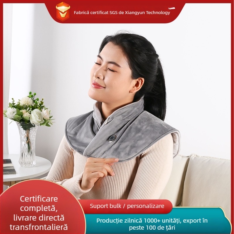 Șal electric încălzitor pentru gât și umeri, cu sprijin pentru spate – 5V, 2A, interval de temperatură 45–55°C, temperatură de încălzire 55°C, greutate 400 g