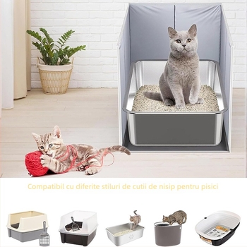 PETFIELD Covoraș PVC Pliabil pentru Pisici, Impermeabil, Anti-Strop pentru Lădița Deschisă