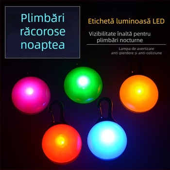 Colier LED luminos pentru animale de companie: pandantiv pentru câine cu clopoțel, silicon, anti-pierdere