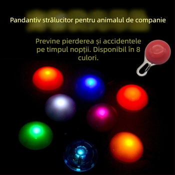 Colier LED luminos pentru animale de companie: pandantiv pentru câine cu clopoțel, silicon, anti-pierdere