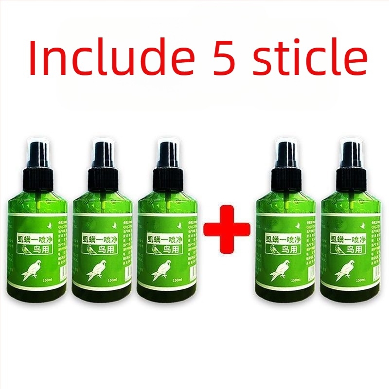 Spray extern pentru insecte la păsări; pentru papagali și porumbei de competiție; combate puricii de pene, acarieni și paraziți.