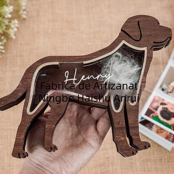 Cutie memorială din lemn, sculptată pentru animale de companie – stil modern minimalist