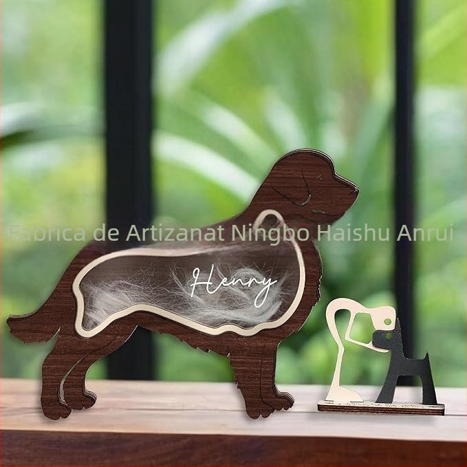 Cutie memorială din lemn, sculptată pentru animale de companie – stil modern minimalist