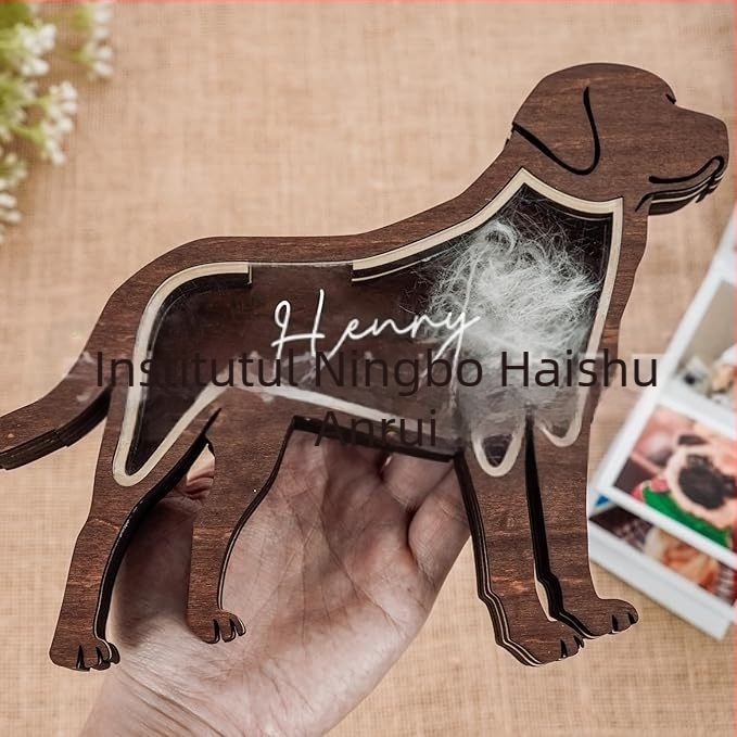 Cutie memorială din lemn, sculptată pentru animale de companie – stil modern minimalist