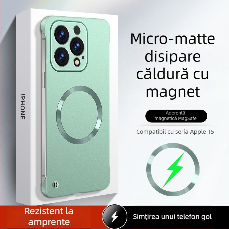 Carcasă pentru iPhone — design fără margini, magnetică, material PC, finisaj cu pulverizare; compatibilă cu iPhone 12 Pro/12 Pro Max/13 Pro/13 Pro Max/14 Pro/14 Pro Max/ iPhone 13