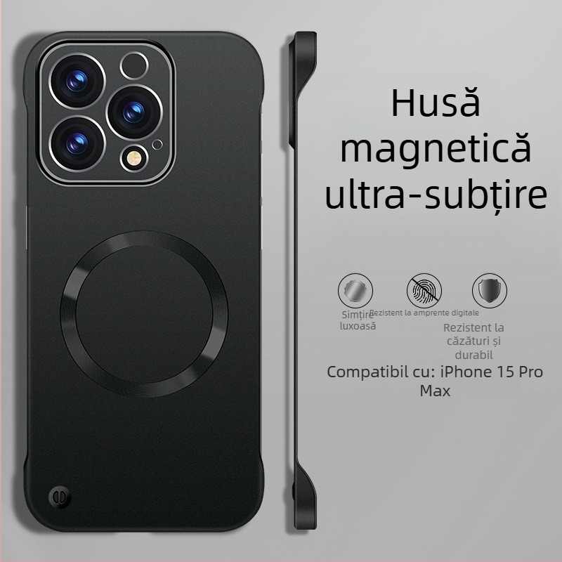 Carcasă pentru iPhone — design fără margini, magnetică, material PC, finisaj cu pulverizare; compatibilă cu iPhone 12 Pro/12 Pro Max/13 Pro/13 Pro Max/14 Pro/14 Pro Max/ iPhone 13