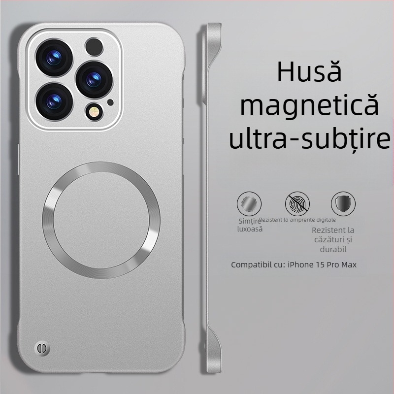 Carcasă pentru iPhone — design fără margini, magnetică, material PC, finisaj cu pulverizare; compatibilă cu iPhone 12 Pro/12 Pro Max/13 Pro/13 Pro Max/14 Pro/14 Pro Max/ iPhone 13