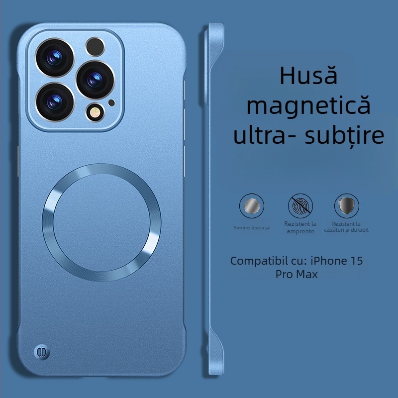 Carcasă pentru iPhone — design fără margini, magnetică, material PC, finisaj cu pulverizare; compatibilă cu iPhone 12 Pro/12 Pro Max/13 Pro/13 Pro Max/14 Pro/14 Pro Max/ iPhone 13