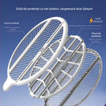 Lampă electrică 2-în-1 pentru omorât țânțari, exterior, lumină UV, acoperire 21–30 m², baterie încorporată 1001–1600 mAh, design pliabil