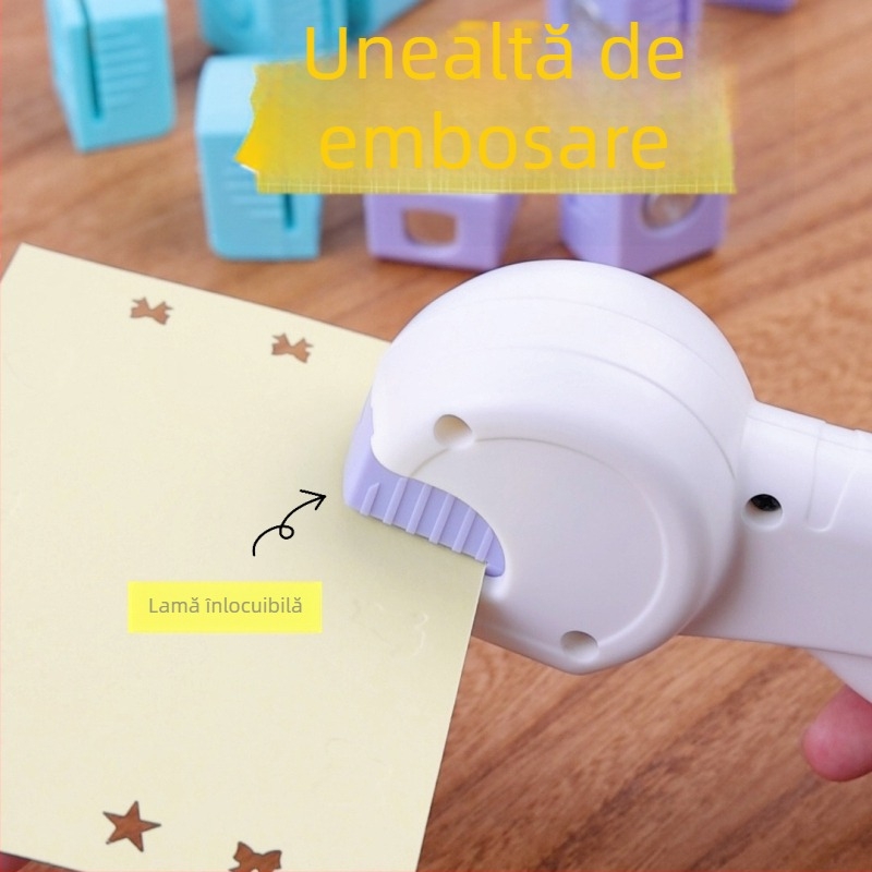 Set mașină de embosare – Plastic, pentru embosare DIY și efect de relief, stil modern minimalist