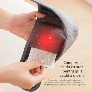 Masajor de picioare cu protecție din grafen la gleznă, design semiînfășurat, încălzitor de picioare, masaj electric cu compresie caldă, control prin atingere, vibrații și încălzire