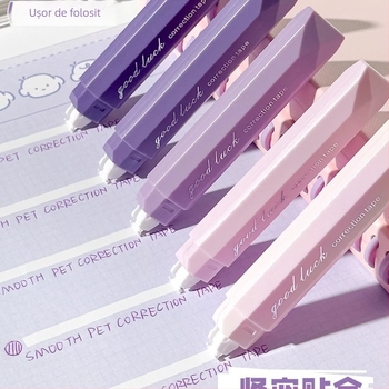 Bandă corectoare A68 – design gradient, alunecare silențioasă, capacitate mare, corp din plastic, 5 buc./cutie, New Year