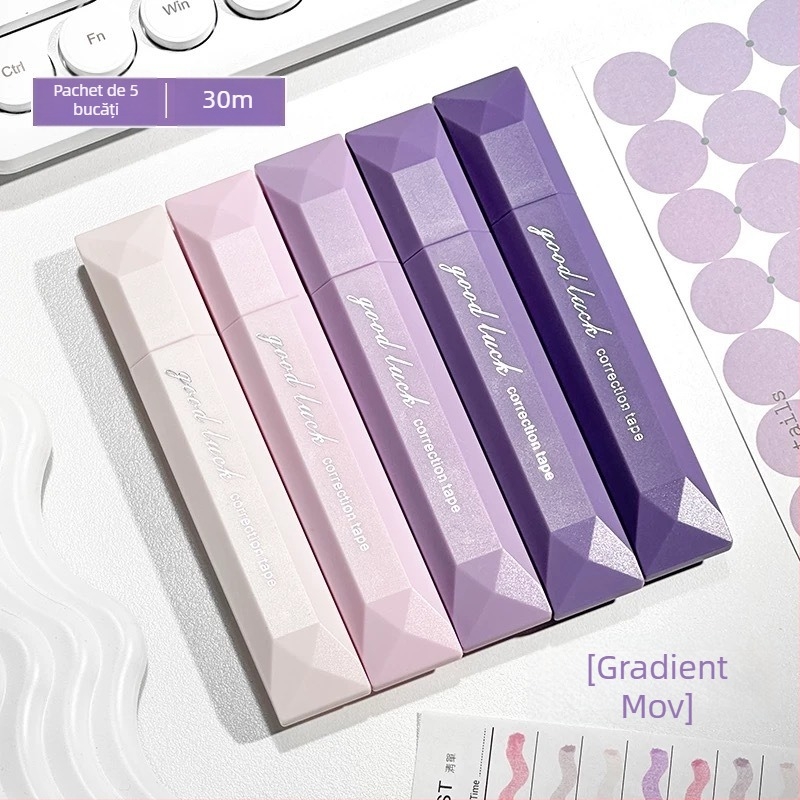 Bandă corectoare A68 – design gradient, alunecare silențioasă, capacitate mare, corp din plastic, 5 buc./cutie, New Year