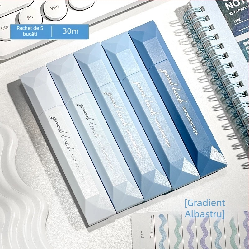 Bandă corectoare A68 – design gradient, alunecare silențioasă, capacitate mare, corp din plastic, 5 buc./cutie, New Year