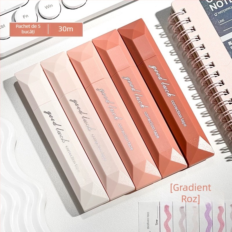 Bandă corectoare A68 – design gradient, alunecare silențioasă, capacitate mare, corp din plastic, 5 buc./cutie, New Year