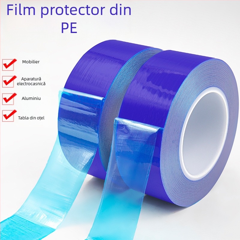 Filtru protectie PE pentru părți din plastic lucioase și panouri din acrilic, lungime 200 m, adeziv acrilic, seria filmului protectiv PE, lățime personalizabilă, vâscozitate medie spre mare