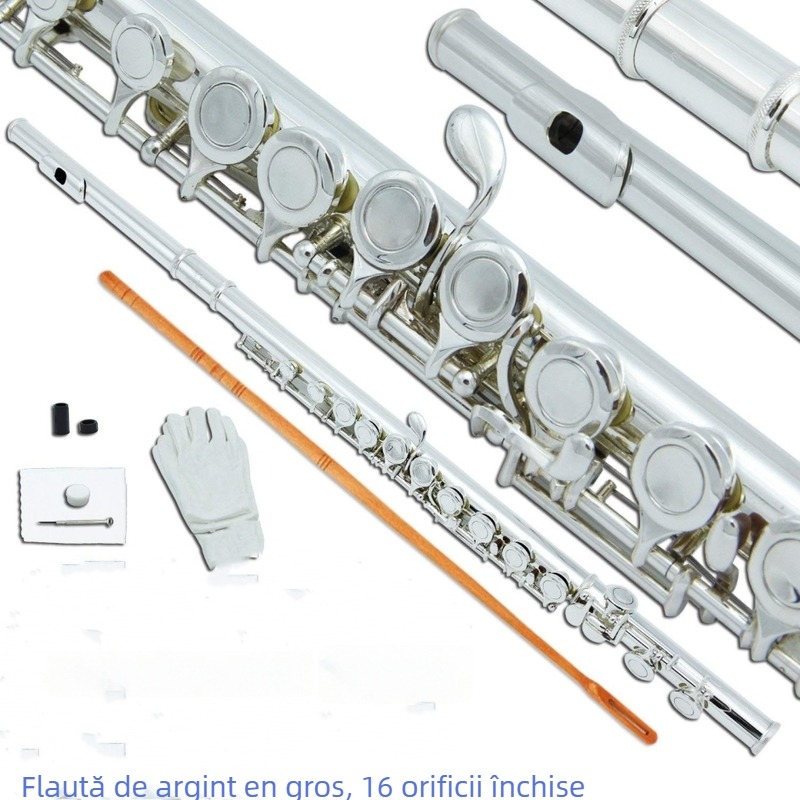 Flaută, material: cupru alb, tonalitate: C, ambalaj: cutie din lemn pătrată, origine: Tianjin, marcă: OEM