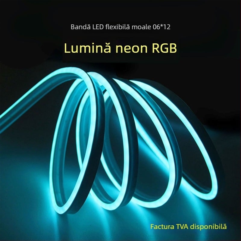 Bandă neon flexibilă pentru publicitate, 24V, LED 3535, Sanan Optoelectronics, reglabilă, rezistentă la apă