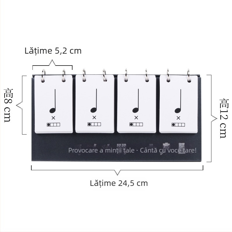 Set de carduri ritmice pentru educație muzicală - carduri de practică pentru ritm și note, calendar de birou inclus, pentru persoane între 15 și 35 ani